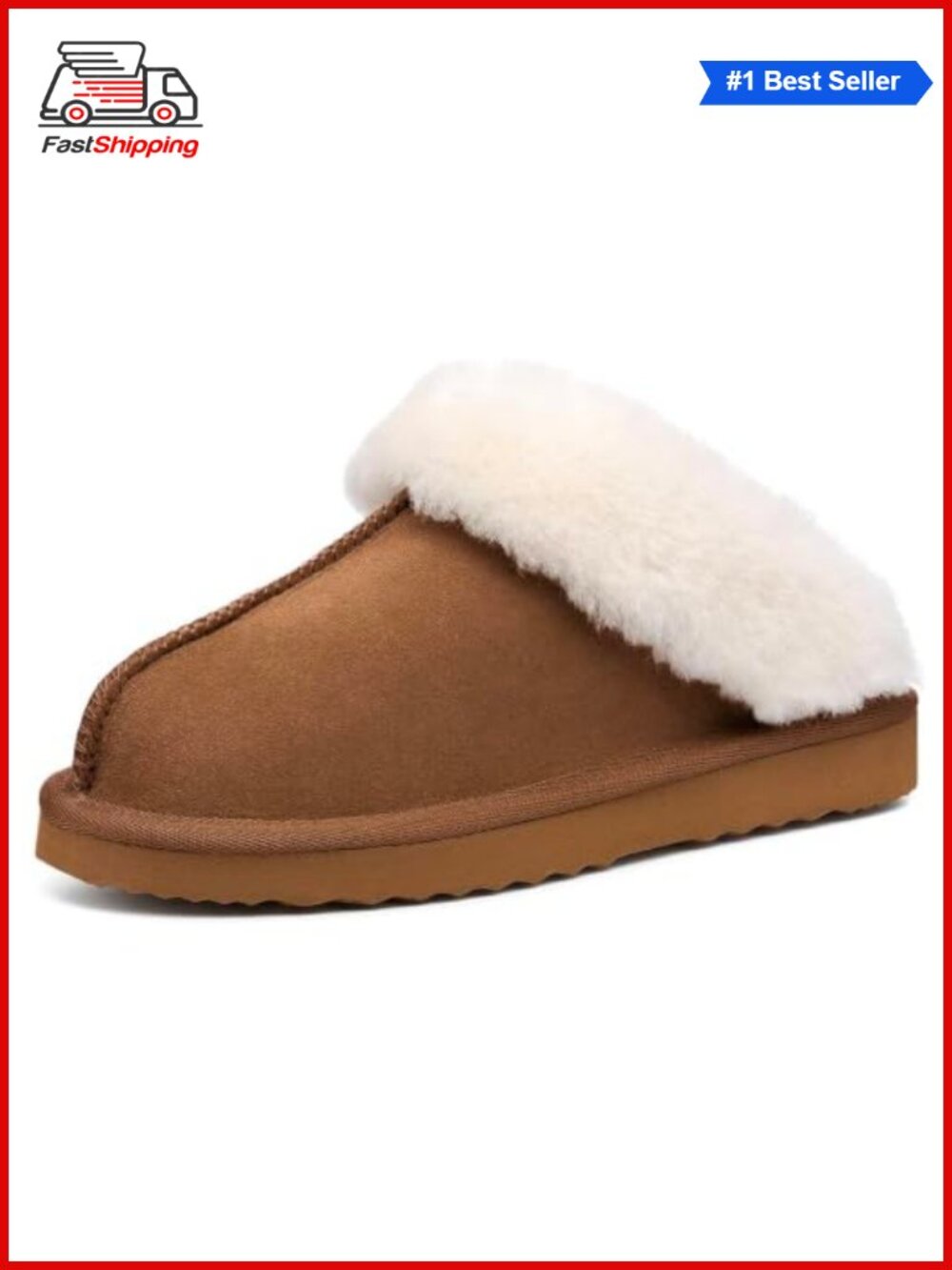 ✨ LazyStep Women's Madge Fuzzy Slippers – Memory Foam, Faux Fur, Machine